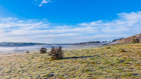 Fog and Frost Over the Countryside - A Winter Landscape
