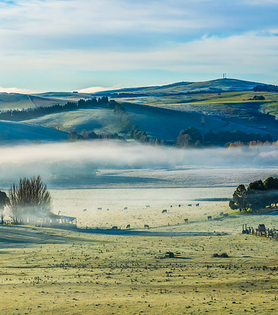Fog and Frost Over the Countryside - A Winter Landscape
