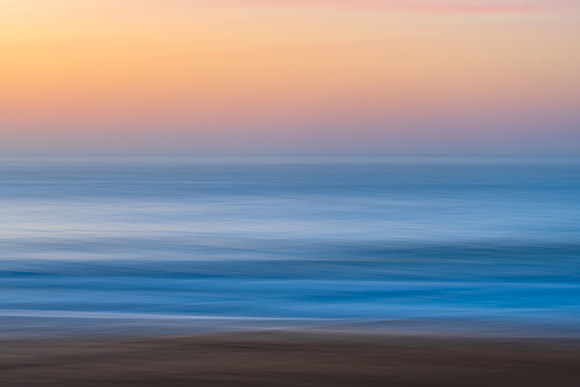 Soft and silky abstract sunrise at the seaside