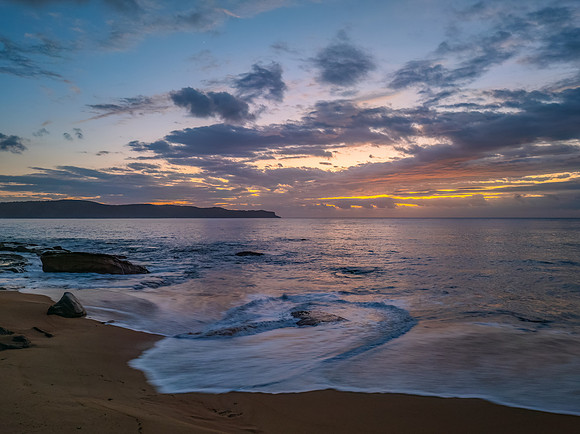 After the rain sunrise at the seaside