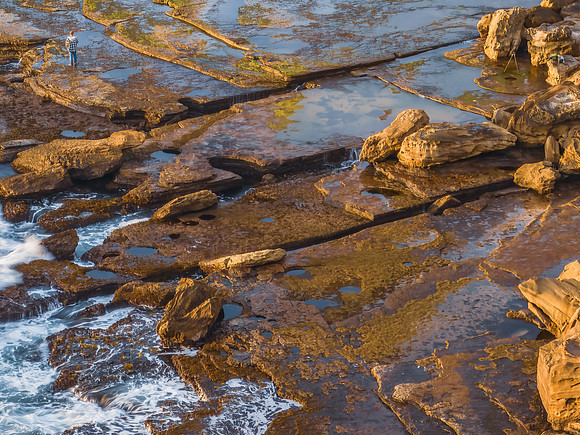 Early morning seascape views over the rock platform