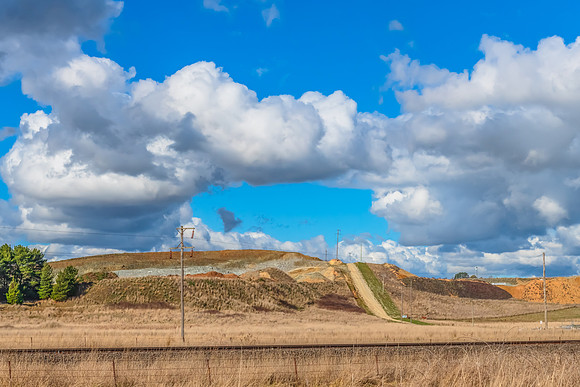Clouds and a Winter sky over the quarry
