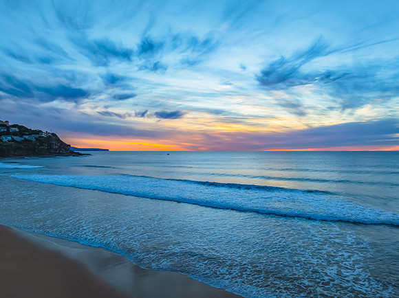 Colourful High Cloud Sunrise at the Seaside