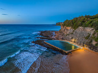 Aerial Sunrise Over the Sea