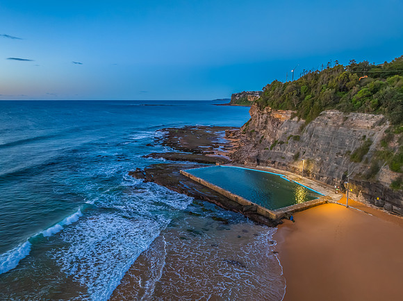 Aerial Sunrise Over the Sea