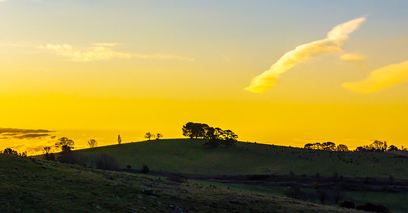 Golden Hour Light Over the Countryside