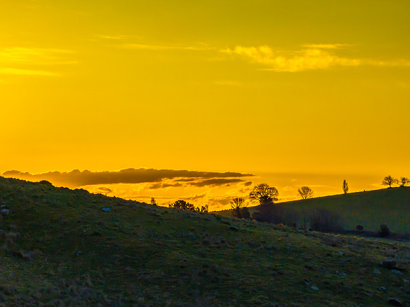 Golden Hour Light Over the Countryside
