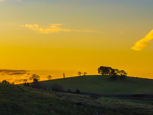 Golden Hour Light Over the Countryside