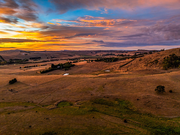 Sunrise light over the countryside