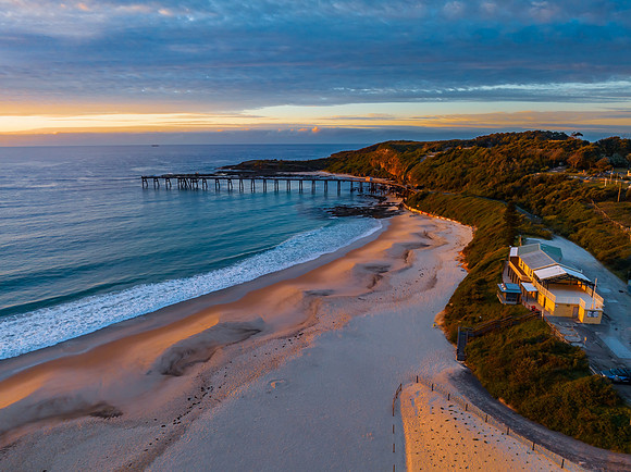 Sunrise at the seaside with beautiful cloudcover