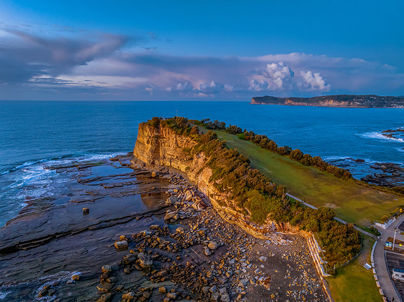 Sunrise sea views and rocky inlet