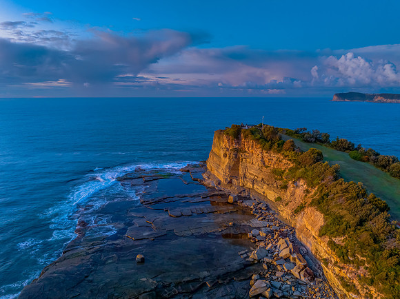 Sunrise sea views and rocky inlet