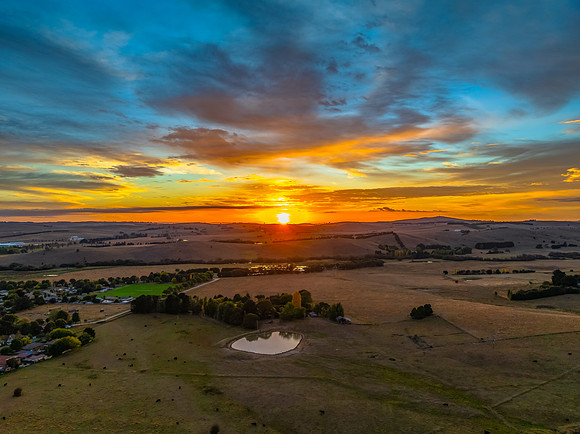 Sunrise light over the countryside