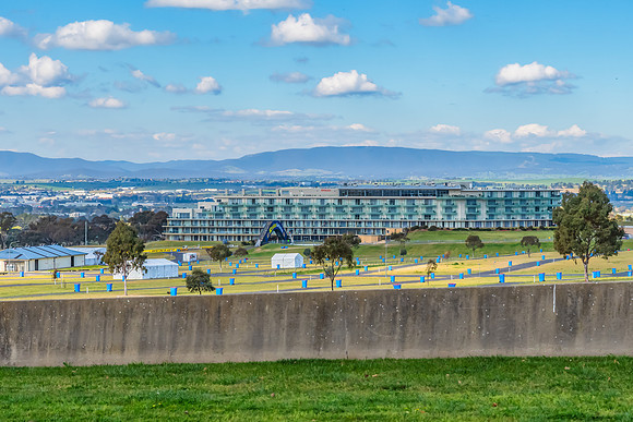 Scenic views across Mount Panorama and the Bathurst racing circu