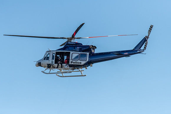 PolAir helicopter VH-PQZ searching from the sky