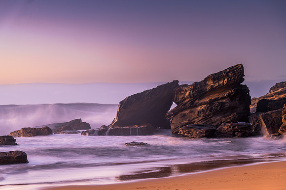 Sunrise and Waves - Surf's up at the seaside