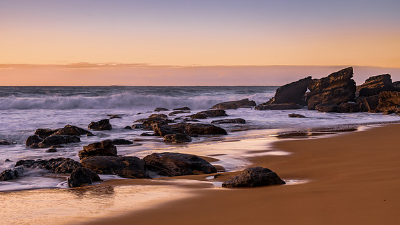 Sunrise and Waves - Surf's up at the seaside