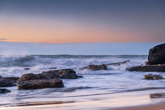 Sunrise and Waves - Surf's up at the seaside