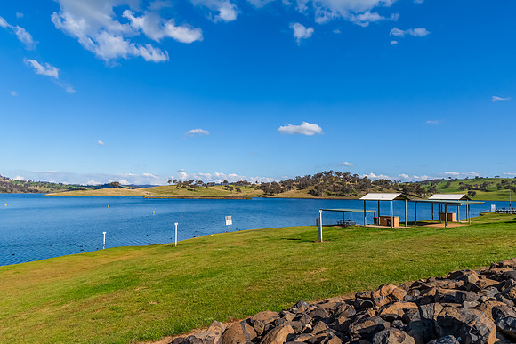 Calm Waters and Rural Hills at Chifley Dam