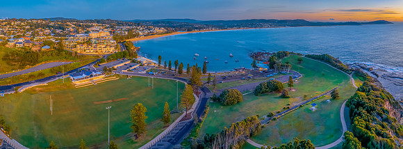Sunrise sea views over Terrigal Haven and Rugby Field