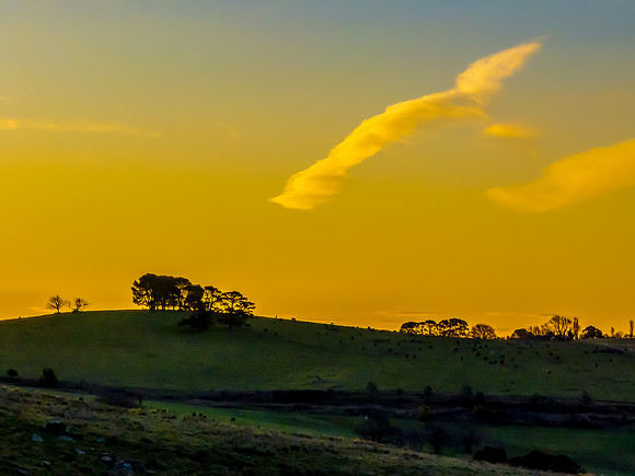 Golden Hour Light Over the Countryside