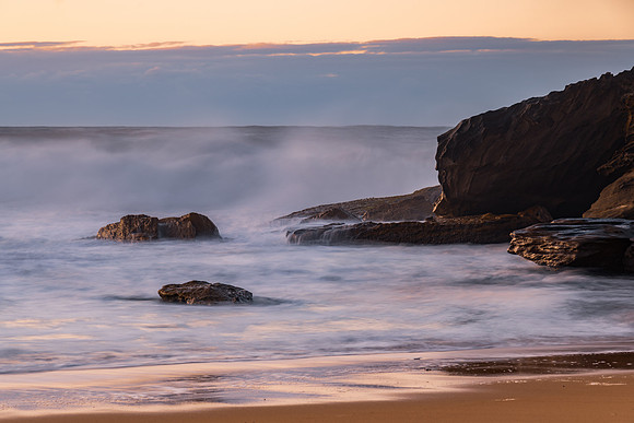 Sunrise and Waves - Surf's up at the seaside