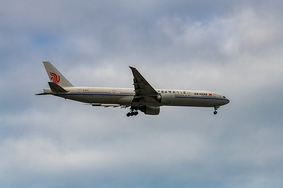 B-2043 - Boeing 777-39LER Air China Aircraft flying in the grey