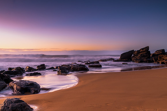Sunrise and Waves - Surf's up at the seaside