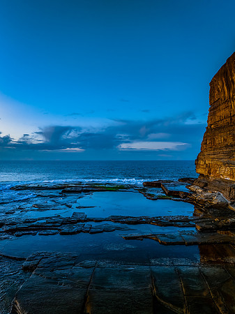 Sunrise sea views and rocky inlet