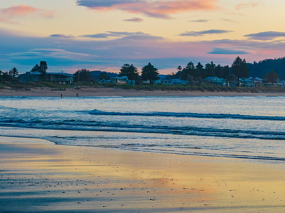 Aerial sunrise at the beach