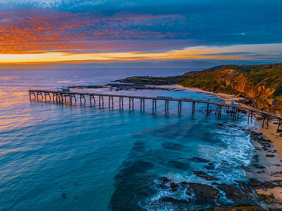 Sunrise at the seaside with beautiful cloudcover
