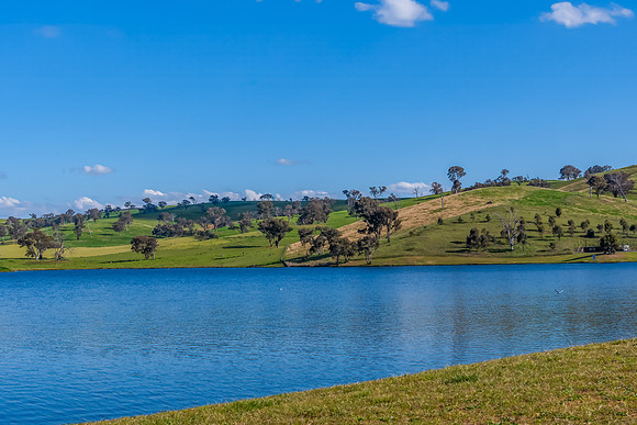 Calm Waters and Rural Hills at Chifley Dam