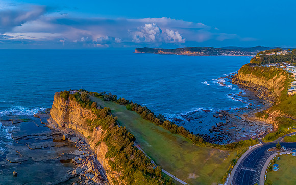 Sunrise sea views and rocky inlet