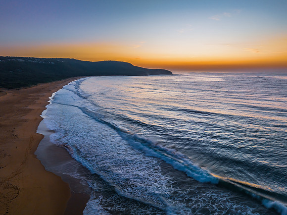 Soft hazy sunrise seascape