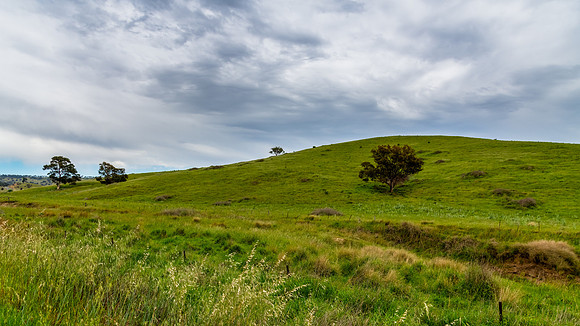 Rural scenery between Cudgegong and Mudgee on a road trip enjoyi
