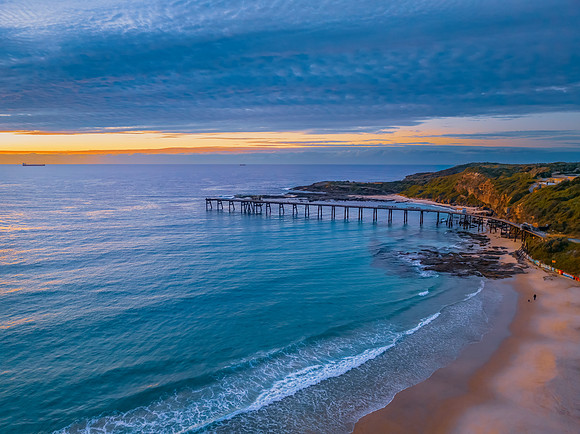 Sunrise at the seaside with beautiful cloudcover