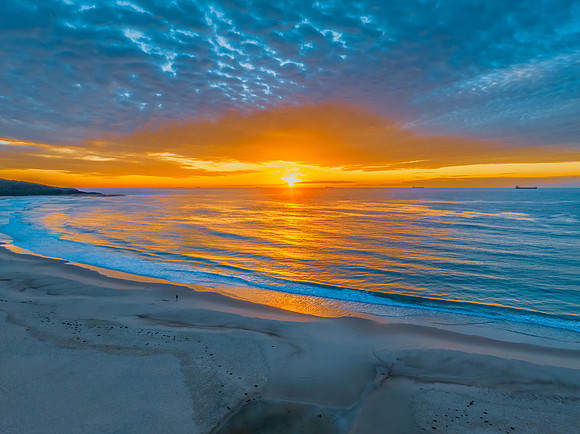 Sunrise at the seaside with beautiful cloudcover