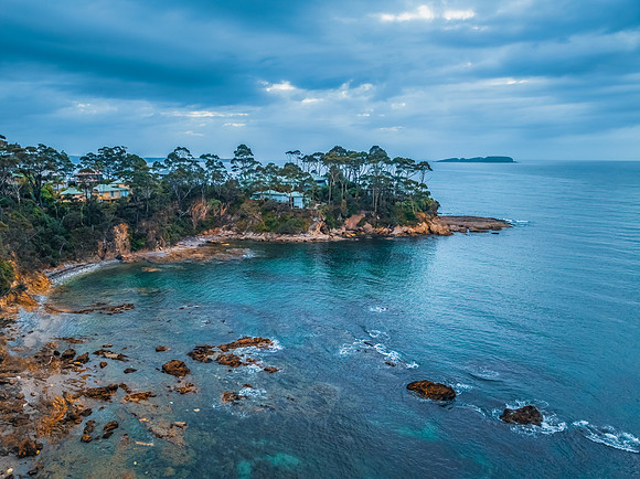 Cloudy Sunrise Seascape at Denhams Beach