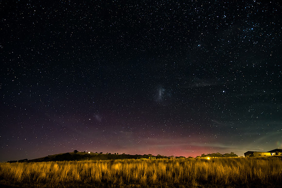 Aurora Australis begins to light up the night sky