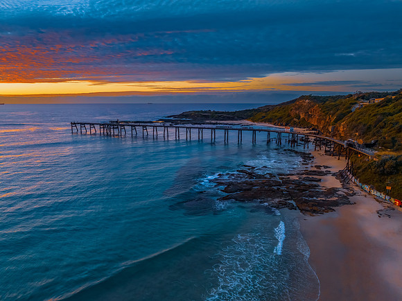 Sunrise at the seaside with beautiful cloudcover