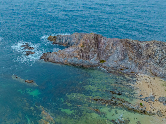 Top down sunrise over Guerilla Bay