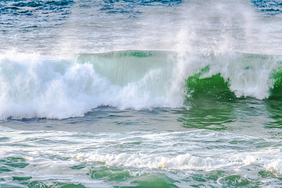 Sunrise and waves at the seaside