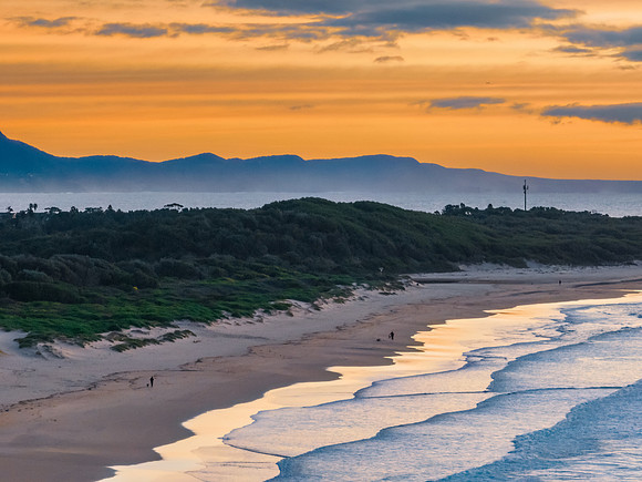 Sunrise seascape with waves