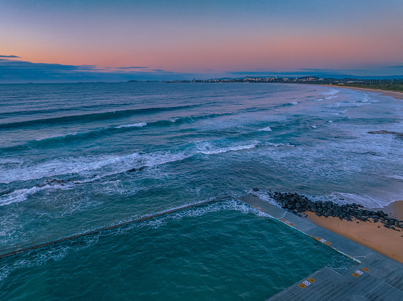 Sunrise seascape with waves