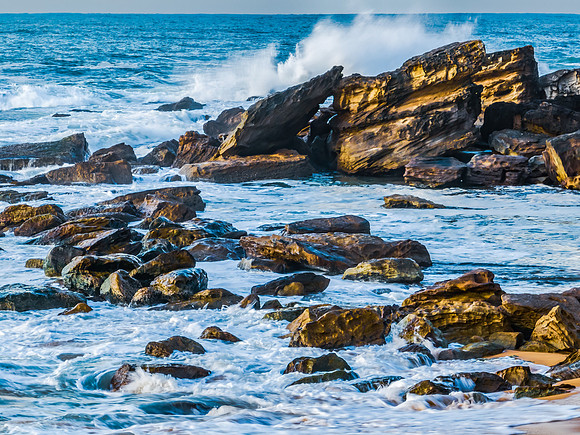 Sunrise rocks at the seaside