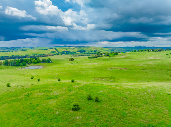 Stormy skies over the rural countryside