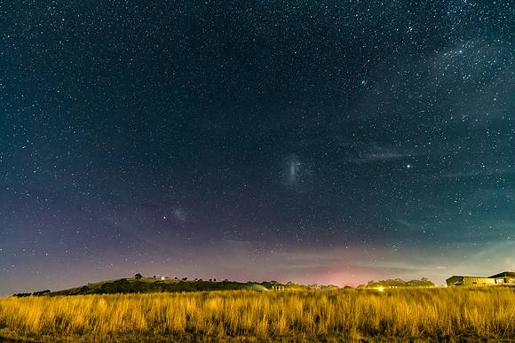 Aurora Australis begins to light up the night sky