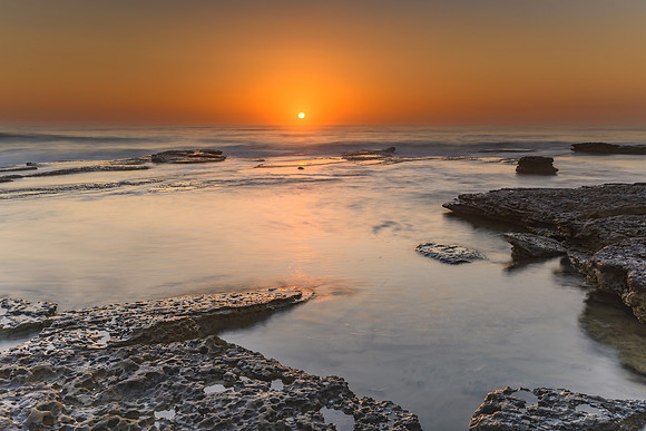 Sunrise Seascape and Rock Ledge