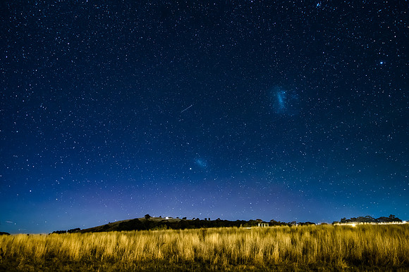 Stargazing at the Winter night sky and milky way