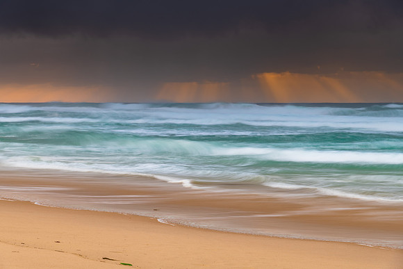 Rainy day moody seascape